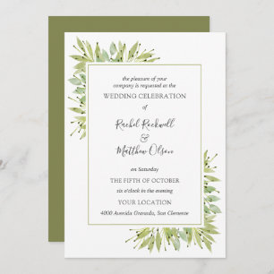 Elégante verdure Mariage Invitations