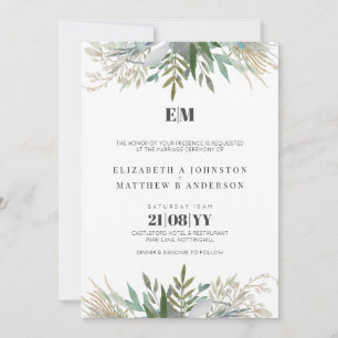 Elégante verdure Mariage Invitations Moderne