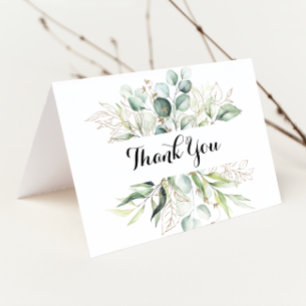 Élégante verdure or plié Merci Mariage