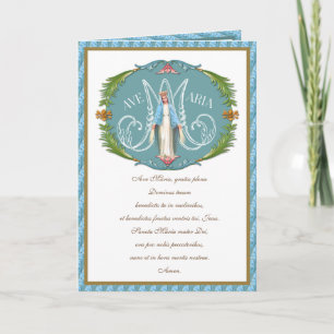 Elégante Vierge Marie Ave Maria Carte Religieuse