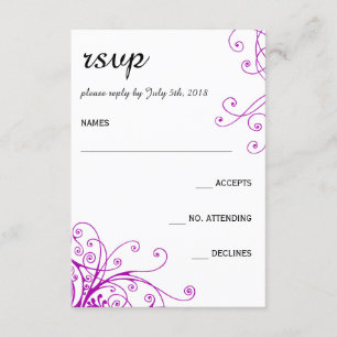 Élégante Violet des Frottes Mariage carte RSVP