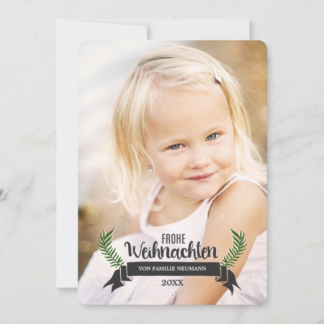 Elegante Weihnachtsfotokarten Holiday Card (Front)