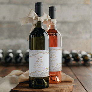 Élégantes étiquettes de fête d'anniversaire 25 ans