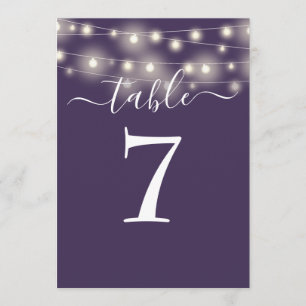 Élégantes guirlandes violettes numéro de table