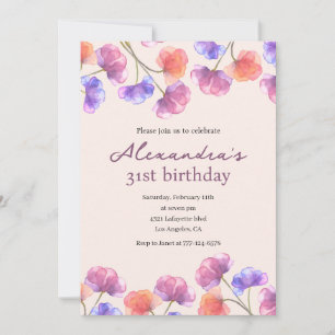 Élégantes invitations de 31e anniversaire Boho Flo