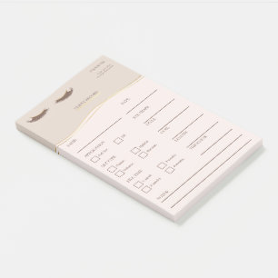 Élégantes notes Post-it® beige et or pour clientes