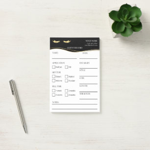 Élégantes notes Post-it® noires et dorées pour cli