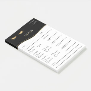 Élégantes notes Post-it® noires et dorées pour cli