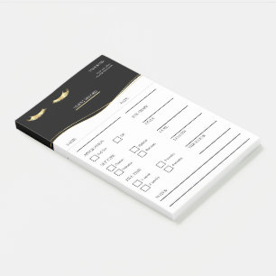 Élégantes notes Post-it® noires et dorées pour cli