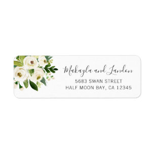 Élégantes Roses Aquarelles Mariage Adresse de Reto