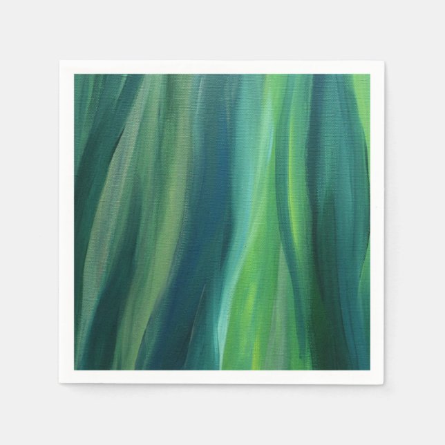 Élégantes serviettes en papier vert (Devant)