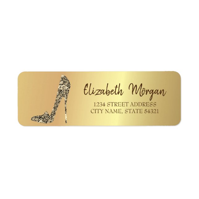 Elegantes talons hauts en or diamant (Devant)