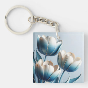 Élégantes tulipes bleues et blanches