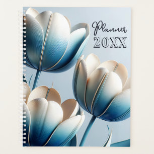 Élégantes tulipes bleues et blanches