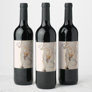 Elegantes Weinetikett mit edlem Pferdemotiv Wine Label