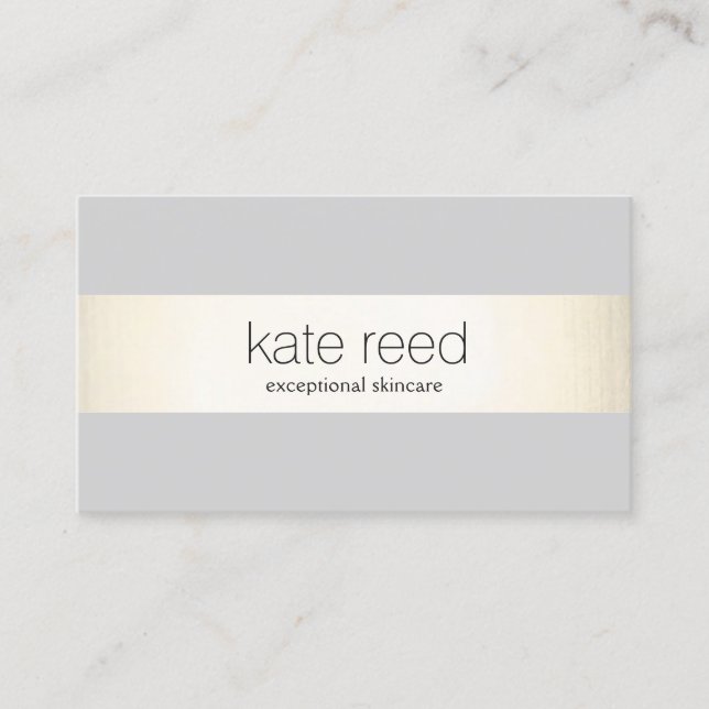 ElegantGray Modern Gold Striped Business Card (Front)