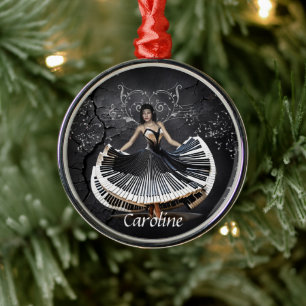 Elegantly dancing woman  metal ornament