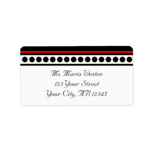 Elegantly Dotted Red Accent Address Labels