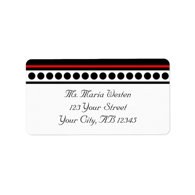 Elegantly Dotted Red Accent Address Labels (Front)