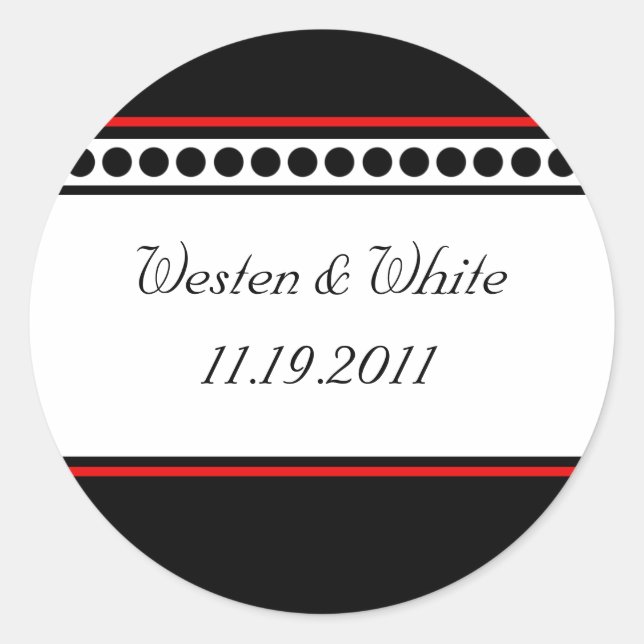 Elegantly Dotted Red Accent Seals / Stickers (Front)