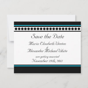 Elegantly Dotted Teal Accent Save the Date Cards