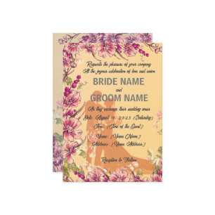 "Elegantly Enchanted: A Vintage-Inspired Wedding  Invitation