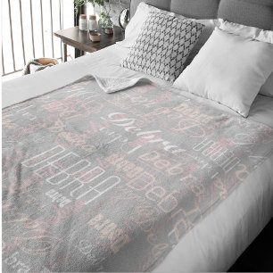 Elegantly Overlapped Name all-over-print   Fleece Blanket