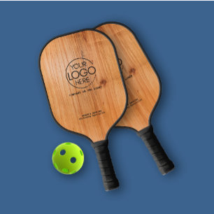 Elegantly Simple Logo Golden Wood Personal Pickleball Paddle