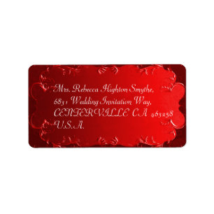 Élégants Étiquettes de adresse Mariages rouges