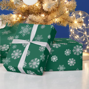 Élégants flocons de neige argentés Papier cadeau v