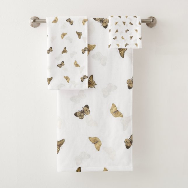 Élégants papillons blancs en or (En situation)