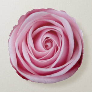 Élégants pétales rose rose Coussin rond