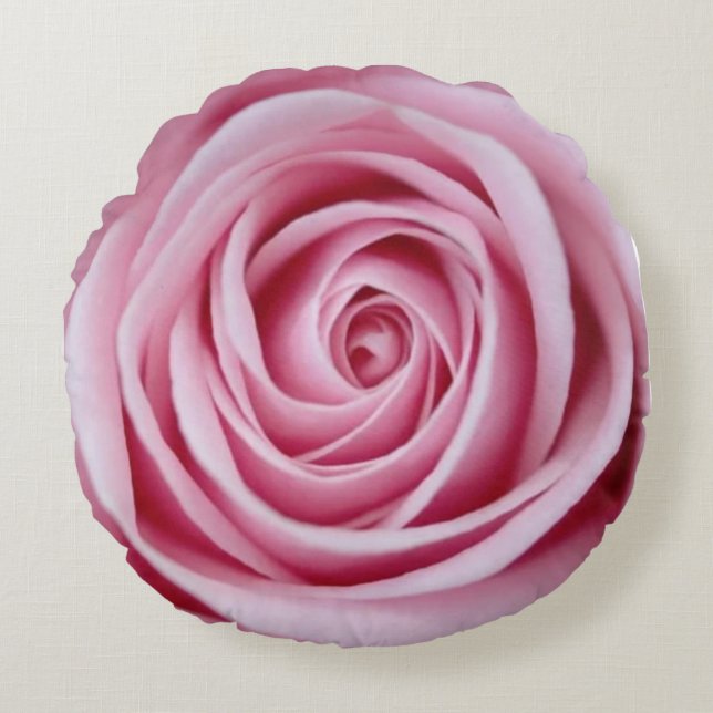 Élégants pétales rose rose Coussin rond (Devant)