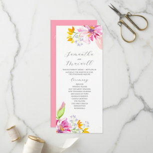 Élégants programmes de cérémonie de mariage Floral
