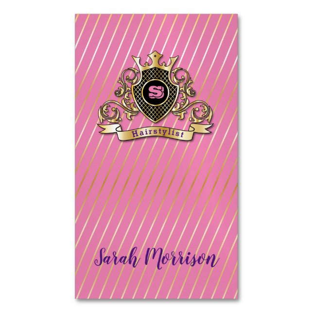 Elegenat Gold Monagram Carte de visite (devant Vertical)