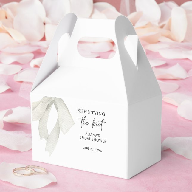 Elegent Bow She's Tying the Knot Bridal Shower  Favor Box (Wedding)