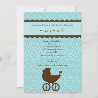 Elegent Carriage Baby Shower Invitation