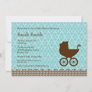 Elegent Carriage Baby Shower Invitation