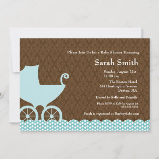 Elegent Carriage Baby Shower Invitation