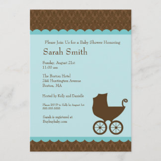 Elegent Carriage Baby Shower Invitation