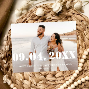 Elegent & Chic Bold Letter Wedding save the date Holiday Card