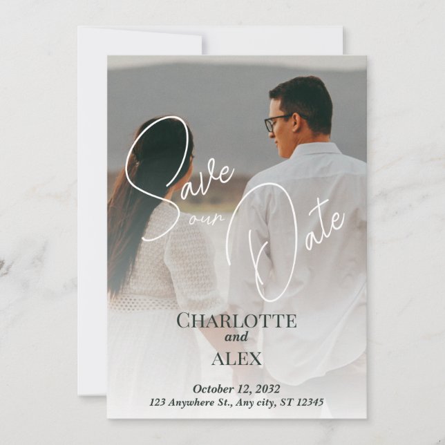 Elegent Save the Date Announcement (Front)