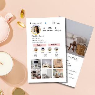 Elegent Social Media Instagram Interior Designer Business Card