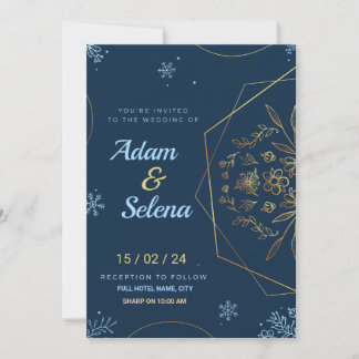  Elegent winter wedding  Invitation