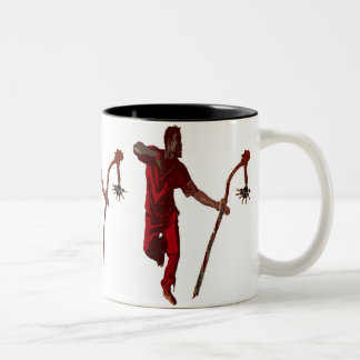 ELEGGUA DANCING BY LIZ LOZ Two-Tone COFFEE MUG