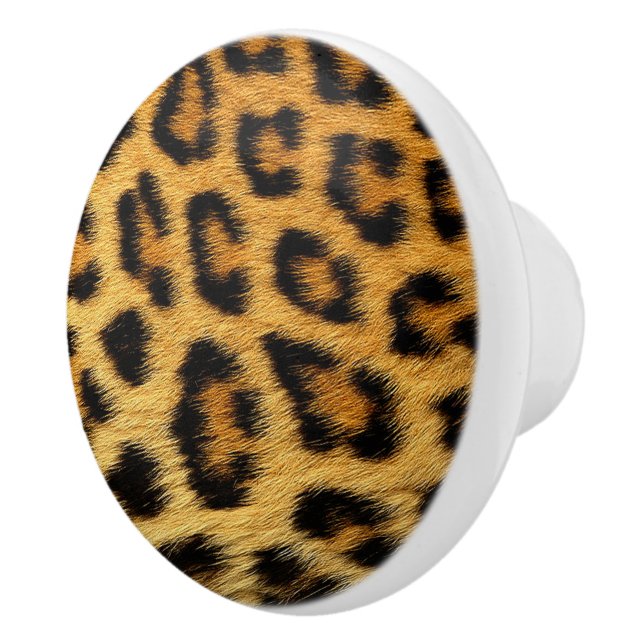 Elegnat Leopard Fur Skin - Rich Luxury Fashion Ceramic Knob (Right)