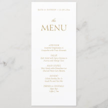 Elegnat Wedding Menu