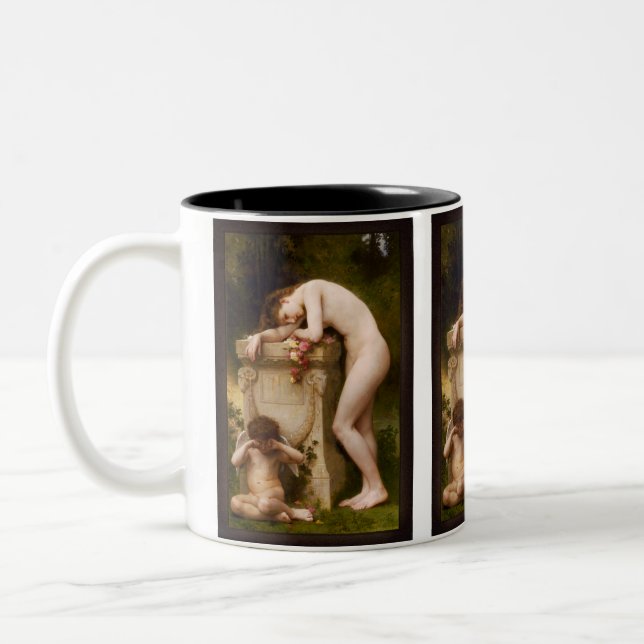 Elegy by William Adolphe Bouguereau Two-Tone Coffee Mug (Left)
