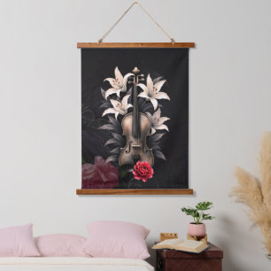 Elegy for a Fallen Song – Romantic Gothic Violin Hanging Tapestry