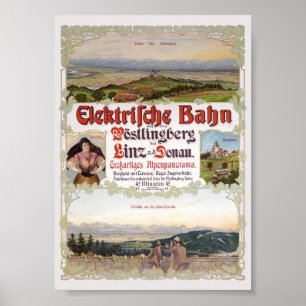 Elektrische Bahn Austria Vintage Poster 1902